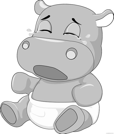Baby Clipartblack Com Animal Free Black White - Hipopotamo Animado Bebe - Png Download - Large ...