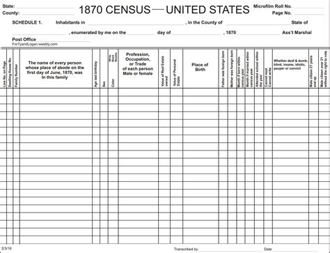 Free Printable Blank Census Forms - Printable Forms Free Online