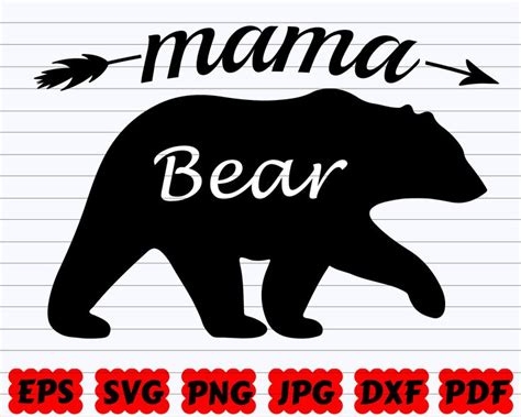 Mama Bear SVG Mama Bear Silhouette Mama Bear Clipart Mama Bear Cut ...