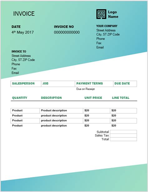 Invoice Templates In Word | DocTemplates