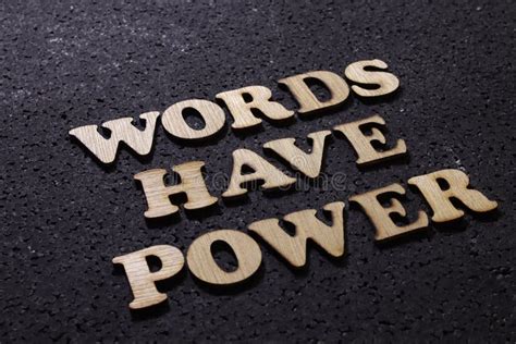 Words Have Power, Business Motivational Inspirational Quotes; Wooden Words Typography Lettering ...