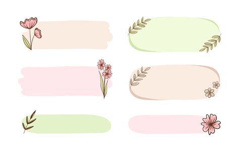 Aesthetic boho floral frame collection. Cute pastel border for card ...