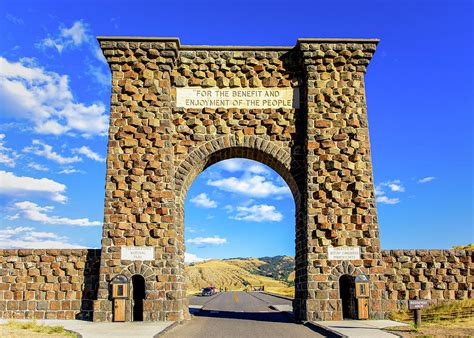 Yellowstone National Park - Roosevelt Arch Photograph by Stephen Stookey | Fine Art America