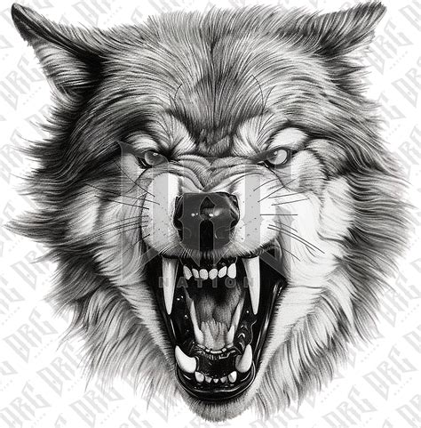 Angry Wolf PNG Sublimation Design Download Hand Drawn Wolf - Etsy Australia