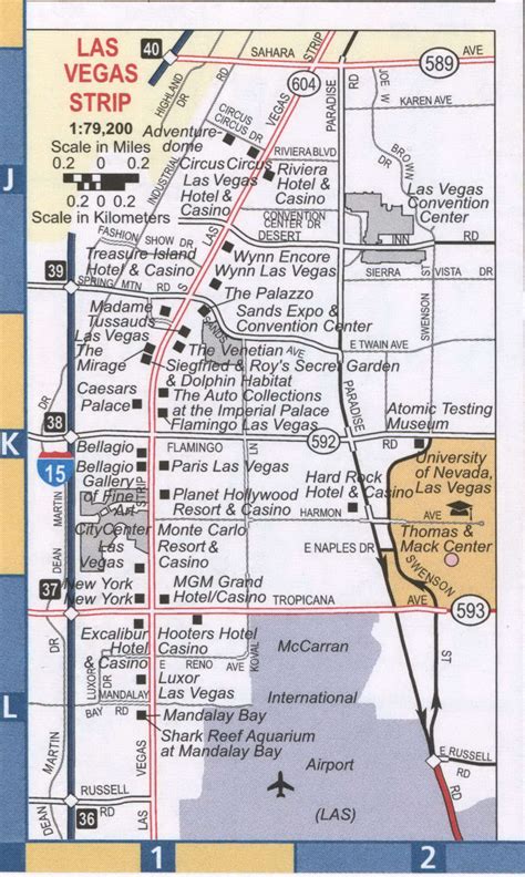 Las Vegas Strip NV road map, highway Las Vegas Strip surrounding area