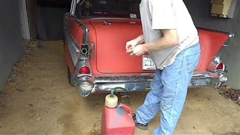 How To Put Gas In a 57 Chevy Belair - YouTube