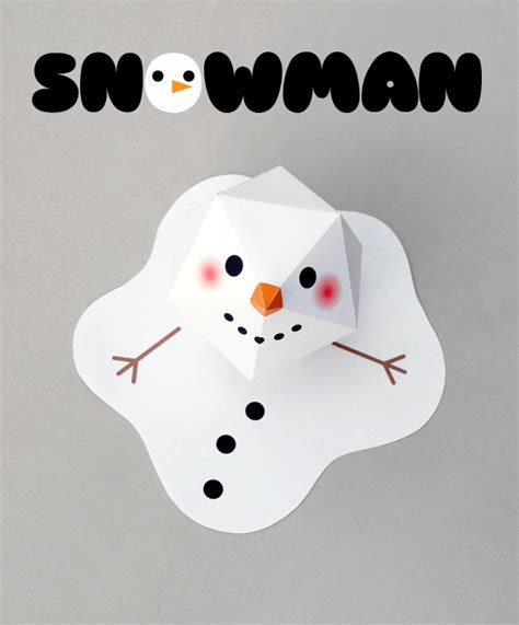 Melting paper snowman