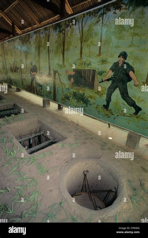 Examples of booby traps used during Vietnam war, Cu Chi Tunnels, near ...