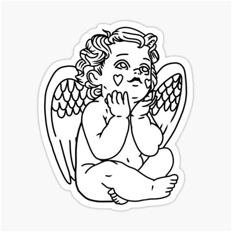 "cherub outline" Sticker for Sale by TrendZombie | Redbubble