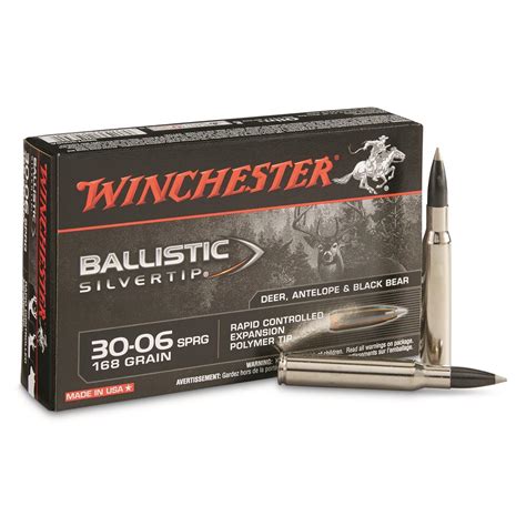 Winchester Supreme Ballistic Silvertip, .30-06 Springfield, BST, 168 Grain, 20 Rounds - 29132 ...