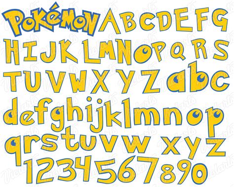 Pokemon Font Pokemon svg Pokemon font svg Pokemon cutfiles | Etsy