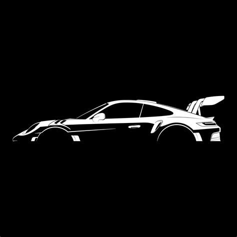 911 GT3 RS 992 Silhouette Vector File - Etsy