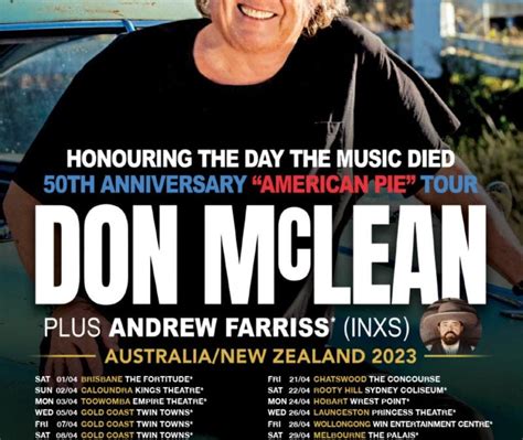 DON McLEAN ANNOUNCES THE DAY THE MUSIC DIED50TH ANNIVERSARY OF “AMERICAN PIE” AUSTRALIA AND NEW ...