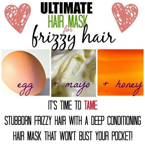 Homemade and Natural DIY Hair Masks for Frizzy Hair in 2020 | Homemade hair products, Homemade ...