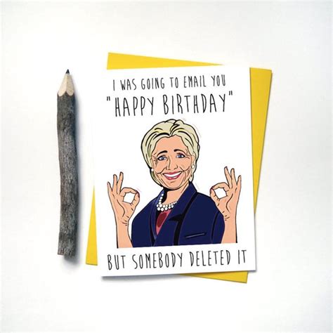 √ Clinton Birthday Card - Hillary Clinton Card Etsy / Celebrate someone's day of birth with ...