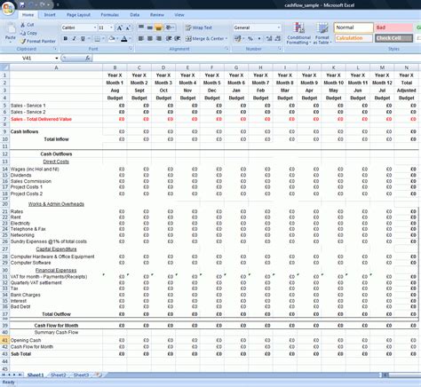 Budget And Cash Flow Spreadsheet with regard to Cashflow Spreadsheet ...