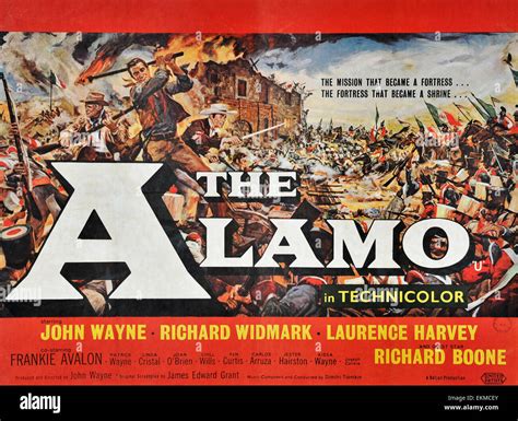 Movie poster of "The Alamo" a 1960 American historical epic film about the 1836 Battle of the ...