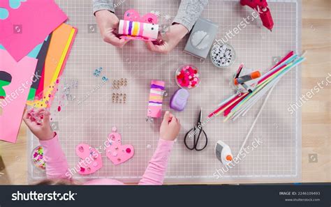 Flat Lay Kids Papercraft Making Paper Stock Photo 2246109493 | Shutterstock