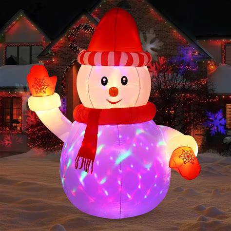 Amazon.com: Uekars 5FT Christmas Inflatable Snowman with Red Hat, Blow Up Snowman Inflatables ...