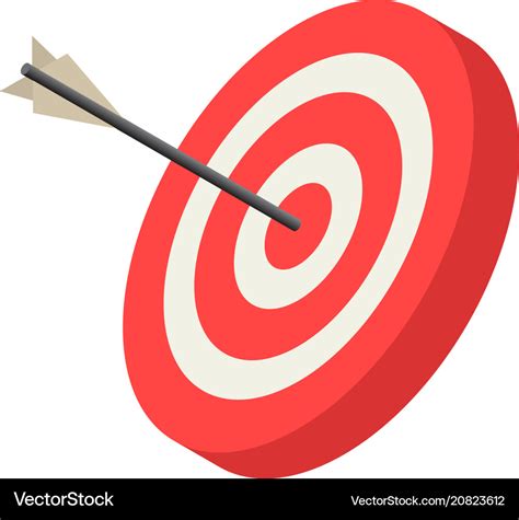 Red archery target icon isometric style Royalty Free Vector