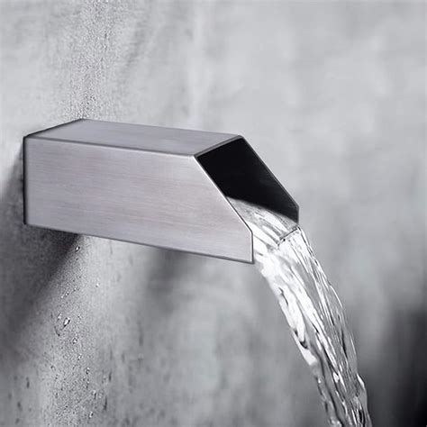 Buy 2" Square Water Fountain Spout Scupper, 316 Nickel Brushed Stainless Steel Pool Scupper ...