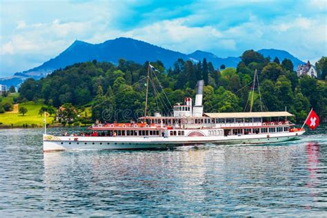 Tourist Cruise Boat, Lucerne Lake Editorial Photography - Image of summer, vacation: 198749657