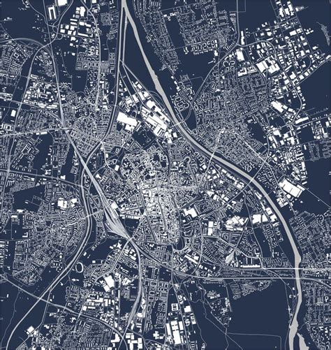 Map of the City of Augsburg, Germany Stock Illustration - Illustration ...