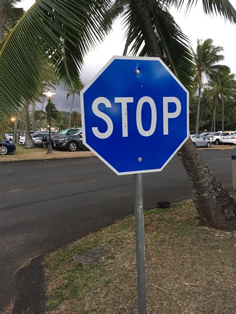 This blue stop sign (From r/mildlyinteresting) : r/ColorBlind