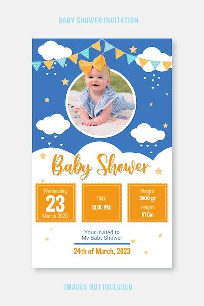 Premium Vector | Baby Shower Invitation Card Template