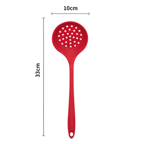 Food Grade Silicone Scooping Colander Kitchen Tool Non Stick Pan Special Dripping Spoon Oil ...