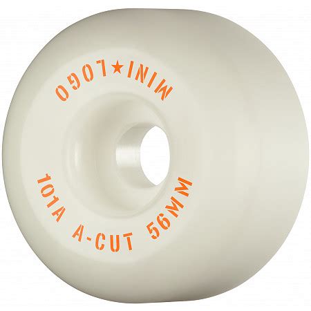 Mini Logo Skateboard Wheels A-cut "2" 56mm 101A White 4pk - Mini Logo Skateboards