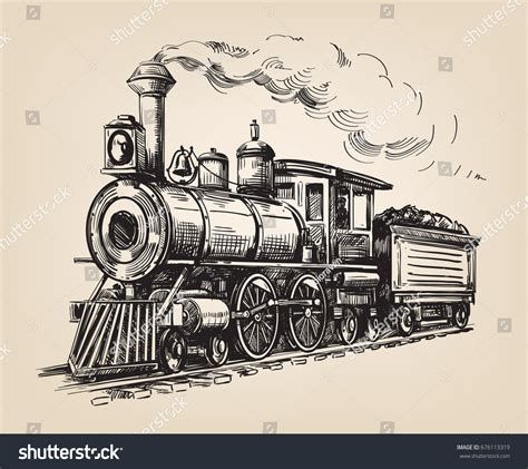 Train Engine Sketch Images - Steam Locomotive Drawing At Getdrawings ...