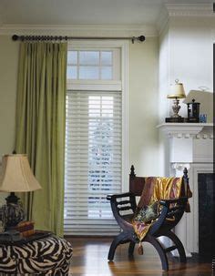 love the high curtain placement to cover the transom window Fabric ...