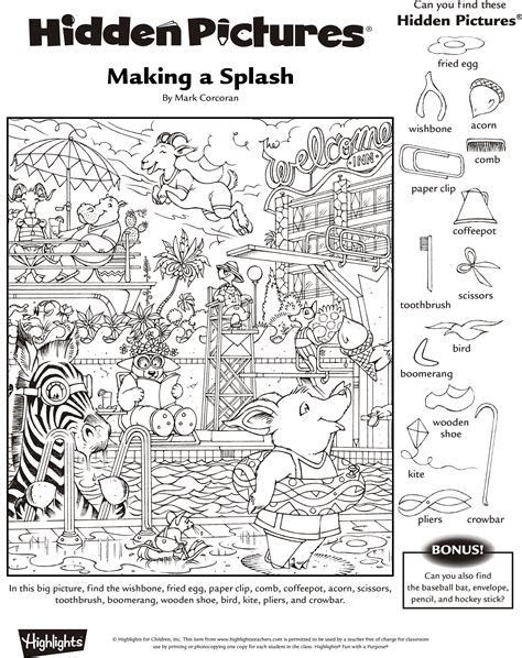 Free, Printable Hidden Picture Puzzles For Kids | Hidden pictures ...