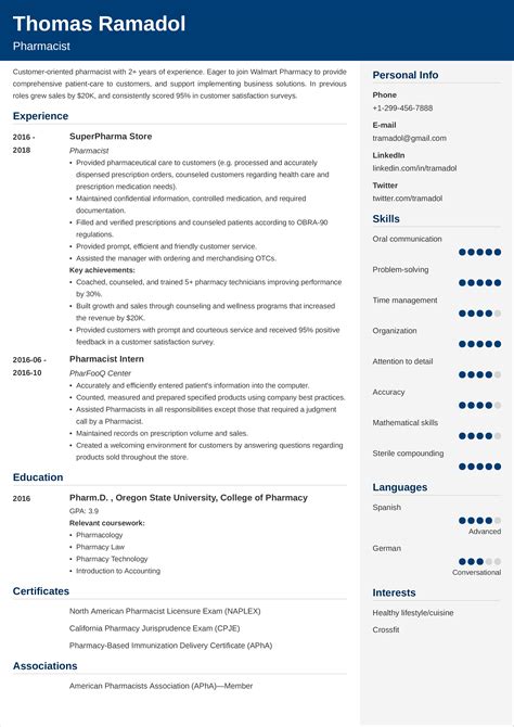 Pharmacist CV Sample: 20+ Examples and Writing Tips