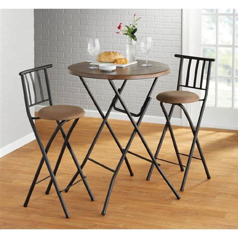 Mainstays 31" Round High Top Folding Table, Walnut - Walmart.com ...