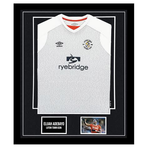 Signed Elijah Adebayo Framed Display Shirt - Luton Town Icon