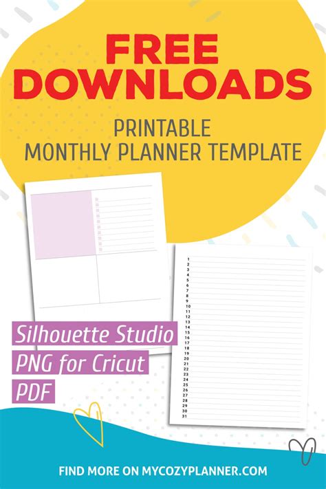 Monthly Dashboard Layout. Free Digital Download. - MY COZY PLANNER