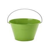 Tin Metal Pail Bucket - 6 Pieces - Apple Green
