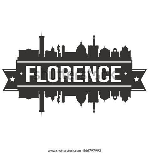 Florence Skyline Stamp Silhouette City Vector Stock Vector (Royalty ...