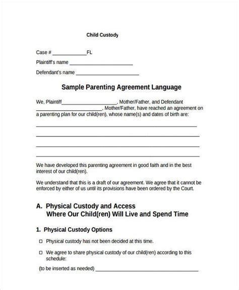 Child custody change form - startermain