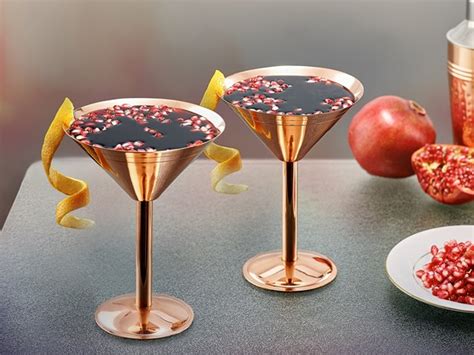 S/2 Solid Copper Martini Glasses