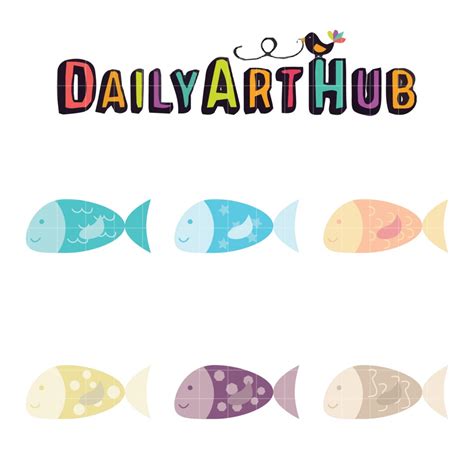 Patterned Fish Clip Art Set – Daily Art Hub // Graphics, Alphabets & SVG