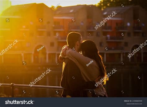 Couple Sunset Hug Sunlight Love Stock Photo 2199884599 | Shutterstock