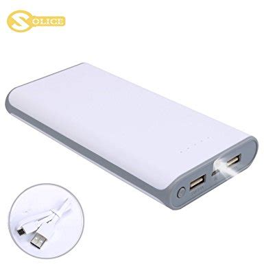 SOLICE 20000mAh Dual USB Output Portable Charger External Cell Phone ...