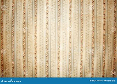 Vintage Striped Wallpaper with Floral Pattern Background Stock ...