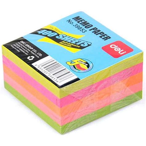 Deli E39853 Neon Colour Memo Sticky Notes 3x3 Inches