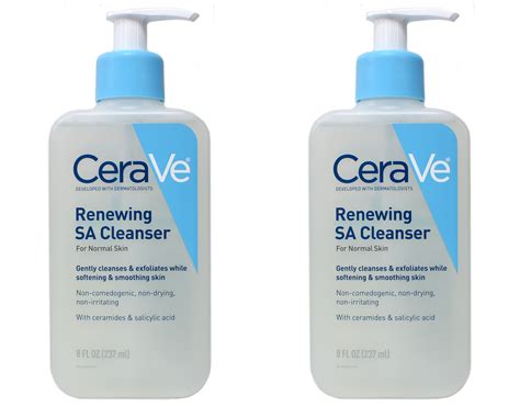 Pack of 2 CeraVe Renewing SA Cleanser Salicylic Acid for Normal Skin 8 ...