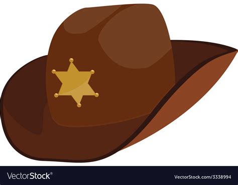 Brown sheriff hat Royalty Free Vector Image - VectorStock