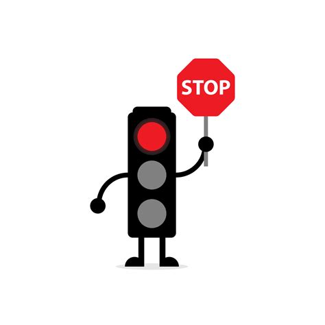 Red Traffic Light Mascot 5862377 Vector Art at Vecteezy